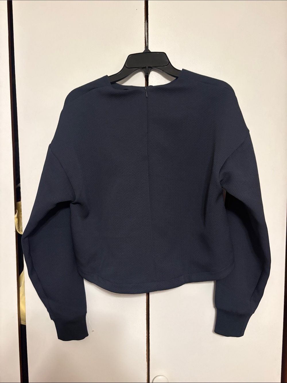 adidas Navy Cropped Trefoil Sweatshirt - Picture 6 of 6